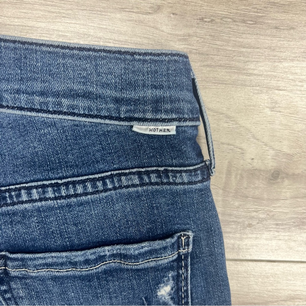 Mother The Mid Rise Dazzler Ankle Fray Jeans in Weekend Warrior Size 24 - Picture 10 of 16